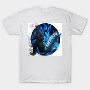 GODZILLA ON BLUE FIRE T-Shirt